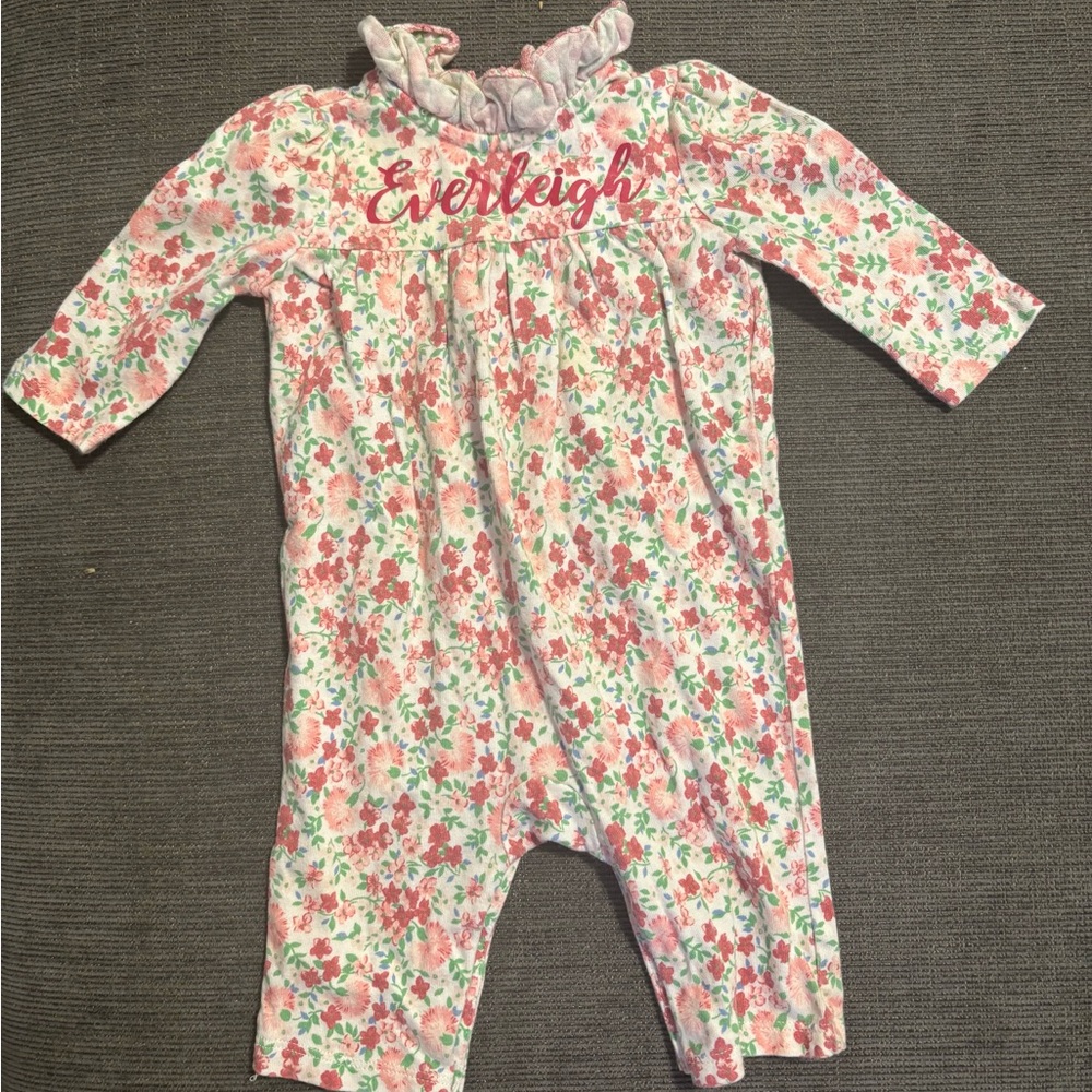 Ralph Lauren Pink and Green Floral Baby Outfit *Everleigh*